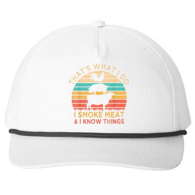 That's What I Do I Smoke Meat & I Know Things BBQ Grilling Snapback Five-Panel Rope Hat