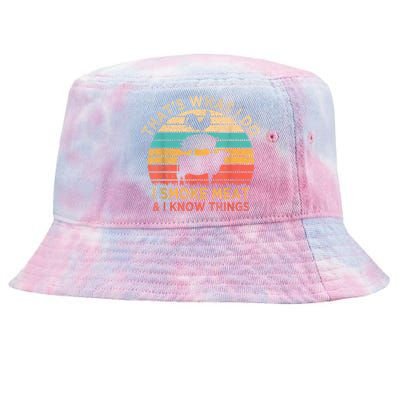 That's What I Do I Smoke Meat & I Know Things BBQ Grilling Tie-Dyed Bucket Hat