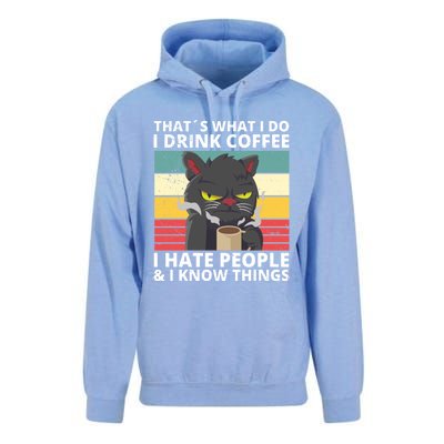 Thats What I Do I Coffee I Hate People And Know Things Funny Gift Unisex Surf Hoodie