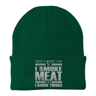 That's What I Do I Smoke Meat And I Know Things BBQ Grill Knit Cap Winter Beanie