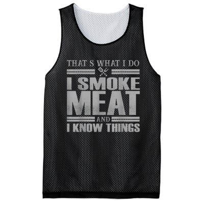 That's What I Do I Smoke Meat And I Know Things BBQ Grill Mesh Reversible Basketball Jersey Tank