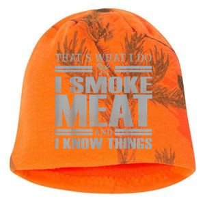 That's What I Do I Smoke Meat And I Know Things BBQ Grill Kati - Camo Knit Beanie