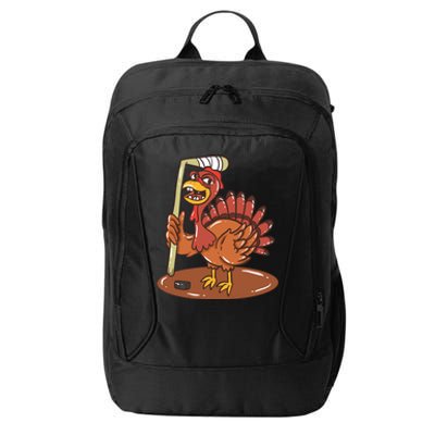 Turkey With Ice Hockey Gift City Backpack