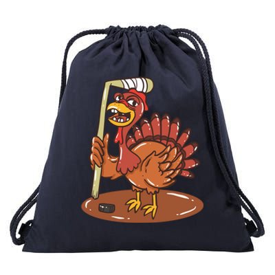 Turkey With Ice Hockey Gift Drawstring Bag