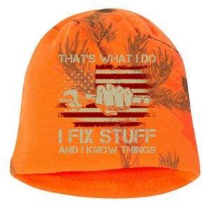 That's What I Do I Fix Stuff And I Know Things Gift Kati - Camo Knit Beanie