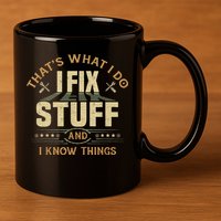 That's What I Do I Fix Stuff And I Know Things Funny Sayin 11oz C Handle Ceramic Mug