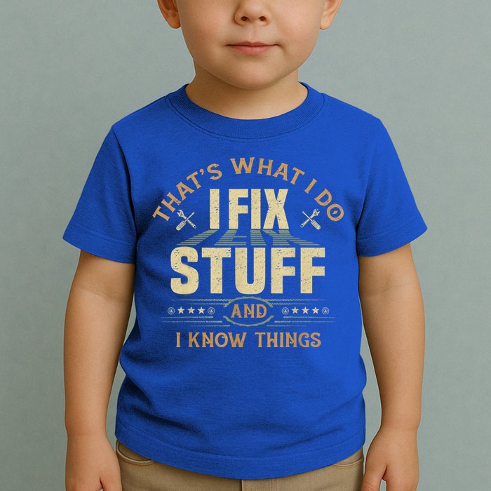 That's What I Do I Fix Stuff And I Know Things Funny Sayin Toddler T-Shirt