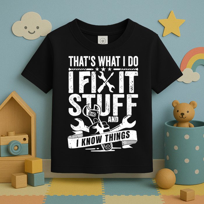 That's What I Do I Fix Stuff And I Know Things Toddler T-Shirt