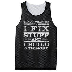 THATS WHAT I DO I FIX STUFF AND I BUILD THINGS WEATHERED Mesh Reversible Basketball Jersey Tank