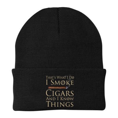 Thats What I Do I Smoke Cigars And I Know Things Beanie