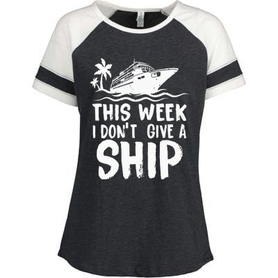 This Week I Don´t Give A Ship Cruise Trip Vacation Funny Enza Ladies Jersey Colorblock Tee