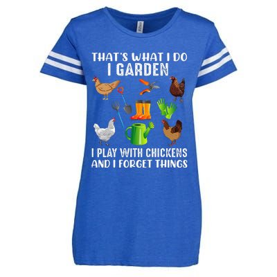 That What I Do I Garden I Play With Chickens And I Forget Enza Ladies Jersey Football T-Shirt