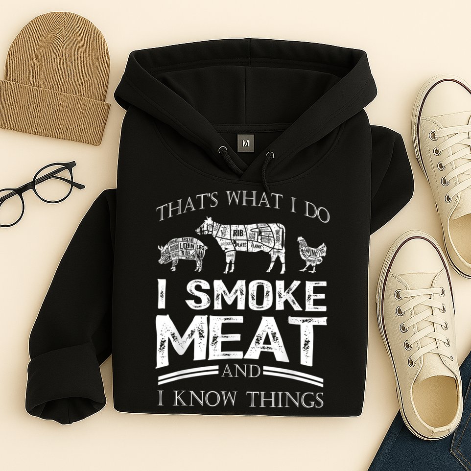That's What I Do I Smoke Meat I Know Things Funny Smoker BBQ Hoodie