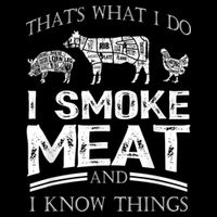 That's What I Do I Smoke Meat I Know Things Funny Smoker BBQ Flat Bill Trucker Hat