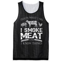 That's What I Do I Smoke Meat I Know Things Funny Smoker BBQ Mesh Reversible Basketball Jersey Tank