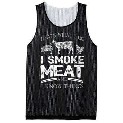 That's What I Do I Smoke Meat I Know Things Funny Smoker BBQ Mesh Reversible Basketball Jersey Tank