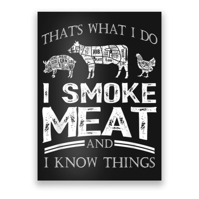 That's What I Do I Smoke Meat I Know Things Funny Smoker BBQ Poster