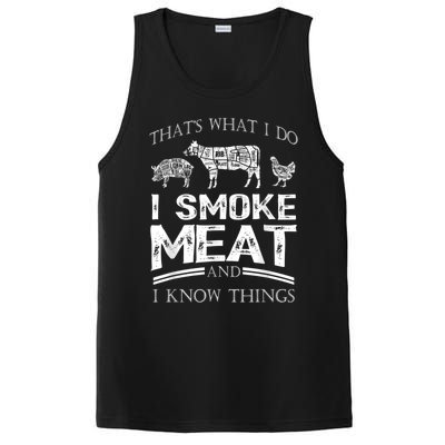 That's What I Do I Smoke Meat I Know Things Funny Smoker BBQ PosiCharge Competitor Tank