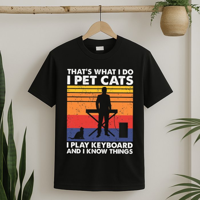 ThatS What I Do I Pet Cats I Play Keyboard & I Know Things T-Shirt