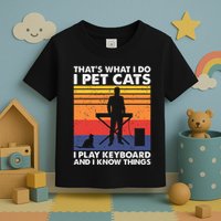 ThatS What I Do I Pet Cats I Play Keyboard & I Know Things Toddler T-Shirt