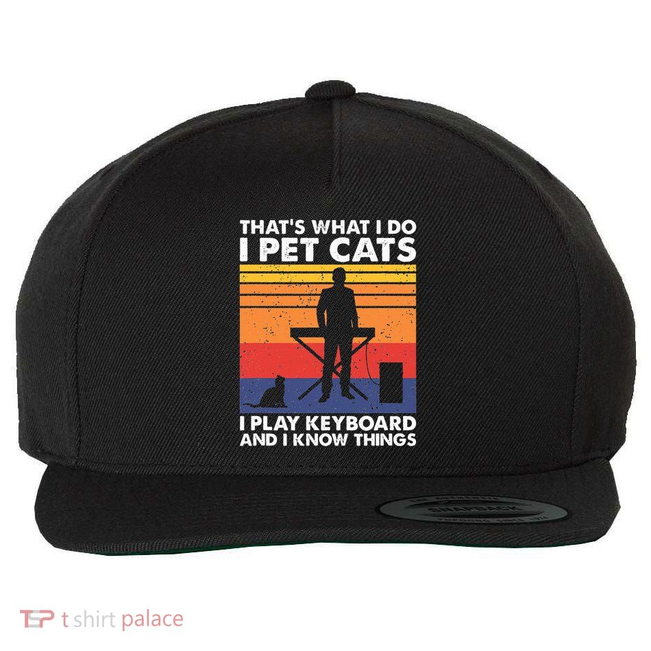 ThatS What I Do I Pet Cats I Play Keyboard & I Know Things Wool Snapback Cap