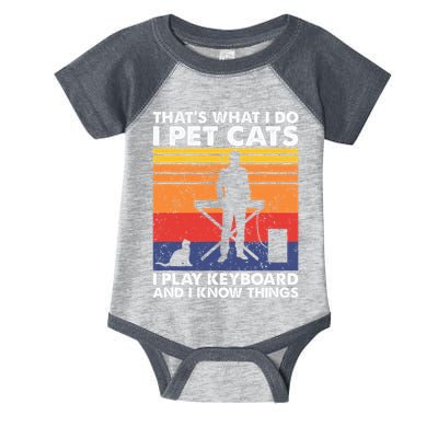 ThatS What I Do I Pet Cats I Play Keyboard & I Know Things Infant Baby Jersey Bodysuit