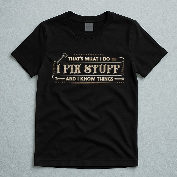 Thats What I Do I Fix Stuff And I Know Things Funny Men T-Shirt