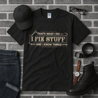 Thats What I Do I Fix Stuff And I Know Things Funny Men Tall T-Shirt