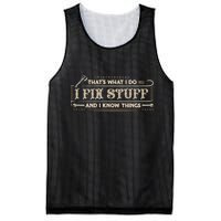 Thats What I Do I Fix Stuff And I Know Things Funny Men Mesh Reversible Basketball Jersey Tank