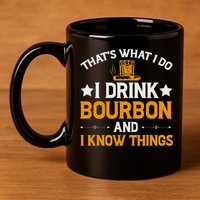 That's What I Do I Drink Bourbon And I Know Things 11oz C Handle Ceramic Mug