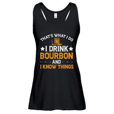 That's What I Do I Drink Bourbon And I Know Things Ladies Essential Flowy Tank