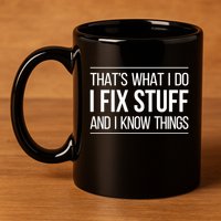 Thats What I Do I Fix Stuff And I Know Things 11oz C Handle Ceramic Mug