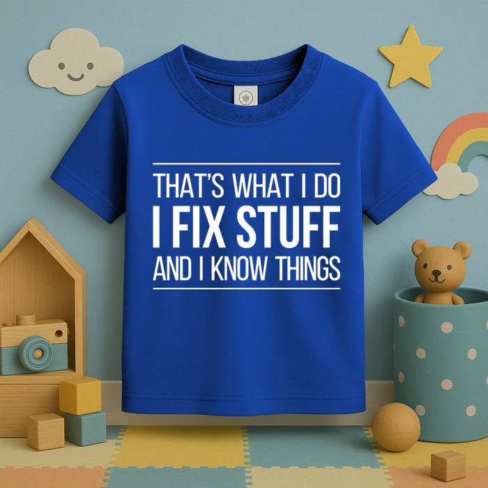 Thats What I Do I Fix Stuff And I Know Things Toddler T-Shirt