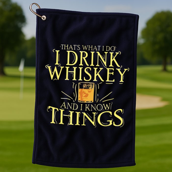 That Was I Do I Drink Whiskey And I Know Things Golf Towel