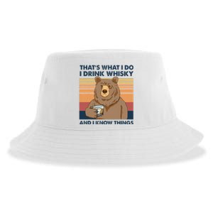 Thats What I Do I Drink Whiskey And I Know Things Bear Tee Sustainable Bucket Hat