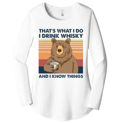 Thats What I Do I Drink Whiskey And I Know Things Bear Tee Women's Perfect Tri Tunic Long Sleeve Shirt