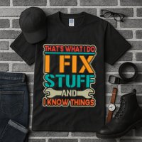 That's What I Do I Fix Stuff And I Know Things Tall T-Shirt