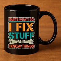 That's What I Do I Fix Stuff And I Know Things 11oz C Handle Ceramic Mug