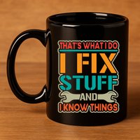 That's What I Do I Fix Stuff And I Know Things 11oz C Handle Ceramic Mug