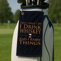 Thats What I Do I Drink Whiskey And I Know Things Golf Towel