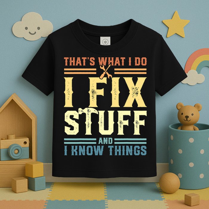 That's What I Do I Fix Stuff And I Know Things Toddler T-Shirt
