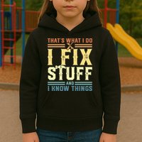 That's What I Do I Fix Stuff And I Know Things Kids Hoodie
