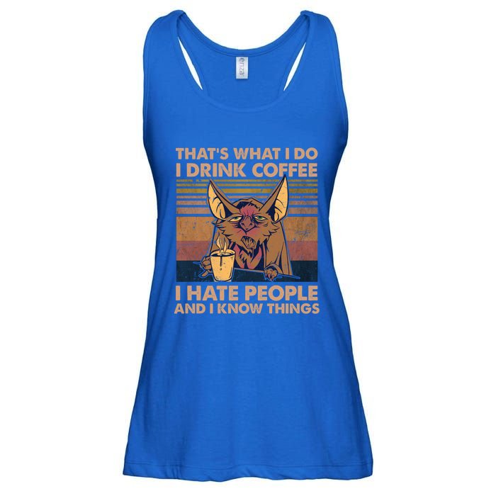 That's What I Do I Coffee I Hate People I Know Things Gift Ladies Essential Flowy Tank