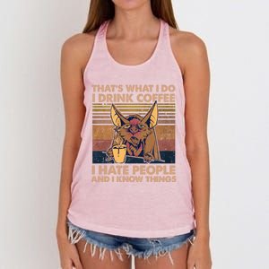 That's What I Do I Coffee I Hate People I Know Things Gift Women's Knotted Racerback Tank