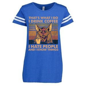 That's What I Do I Coffee I Hate People I Know Things Gift Enza Ladies Jersey Football T-Shirt