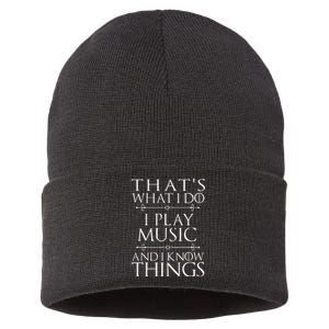 That's What I Do I Play Music Cool Musician Gift Sustainable Knit Beanie