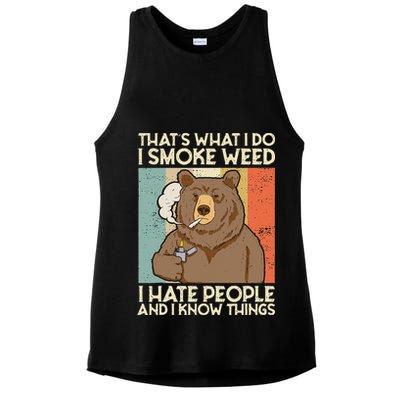 Thats What I Do I Smoke Weed I Hate People And I Know 420 Ladies PosiCharge Tri-Blend Wicking Tank