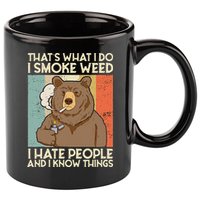 Thats What I Do I Smoke Weed I Hate People And I Know 420 11oz C Handle Ceramic Mug