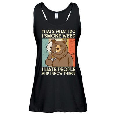 Thats What I Do I Smoke Weed I Hate People And I Know 420 Ladies Essential Flowy Tank