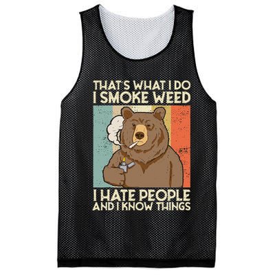 Thats What I Do I Smoke Weed I Hate People And I Know 420 Mesh Reversible Basketball Jersey Tank